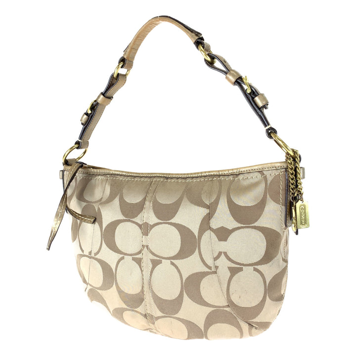 Coach Signature Canvas Leather Shoulder Bag 12675