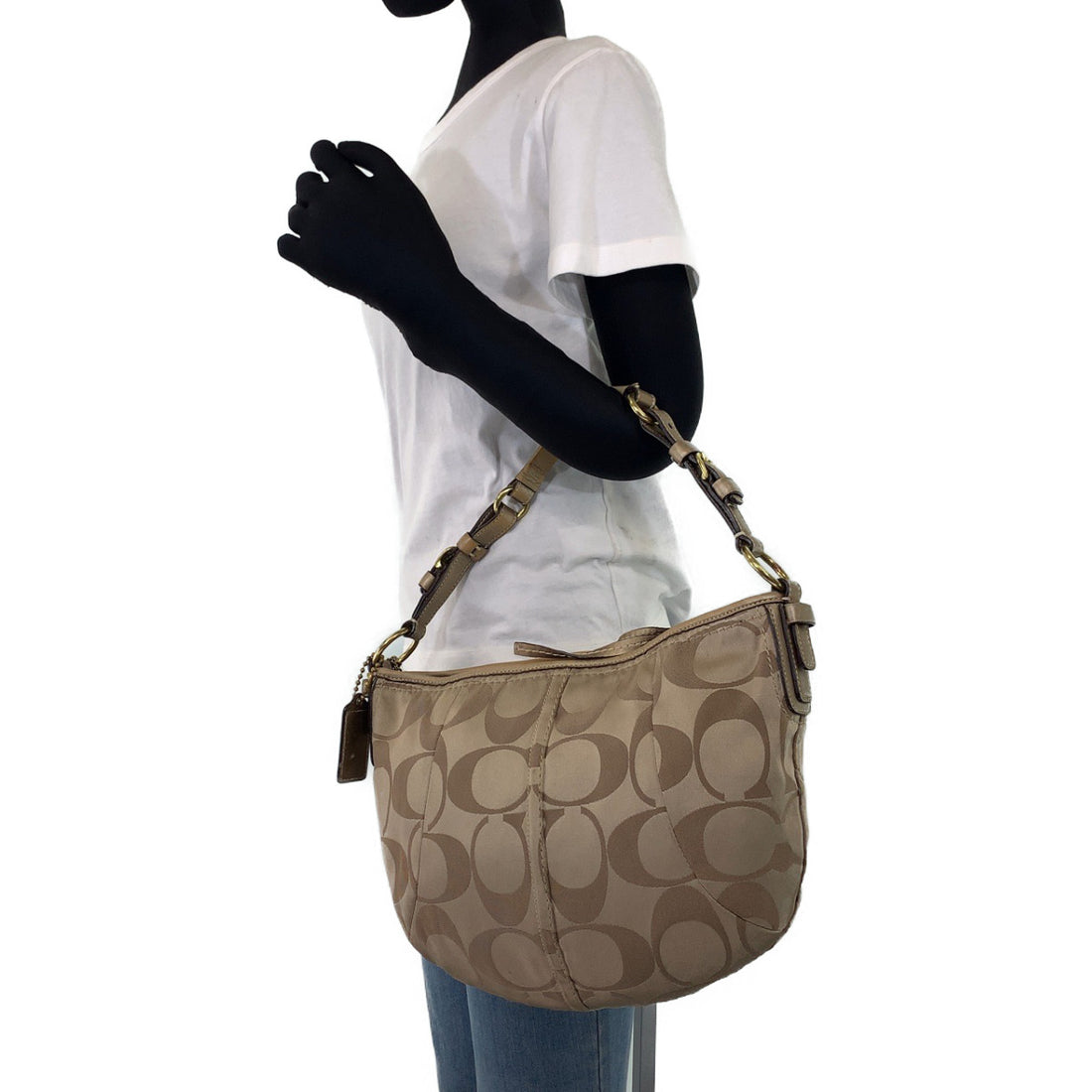 Coach Signature Canvas Leather Shoulder Bag 12675