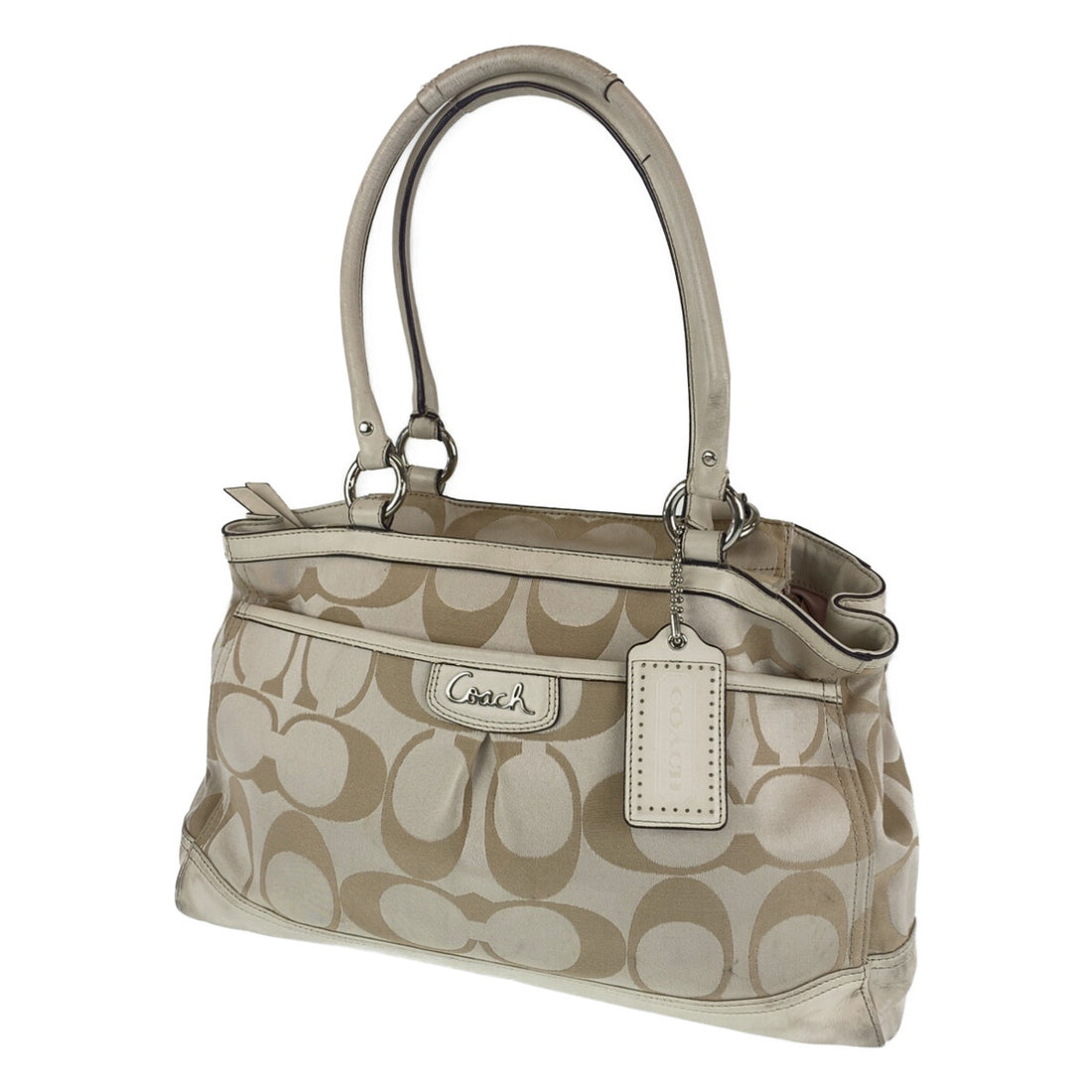 Coach Signature Canvas Leather Tote Bag