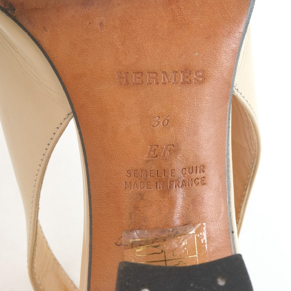 Hermes Beige Calf Leather Pumps