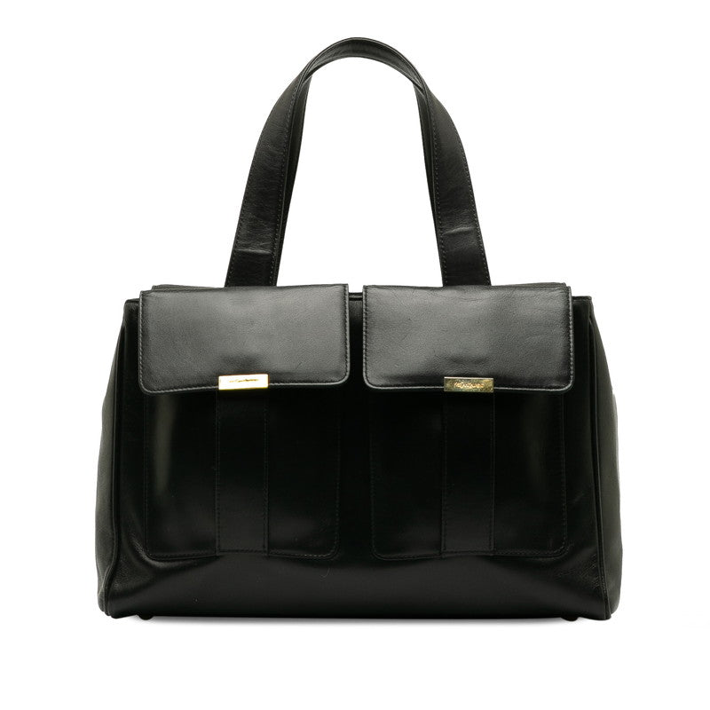 Leather 2 Front Pockets Handbag