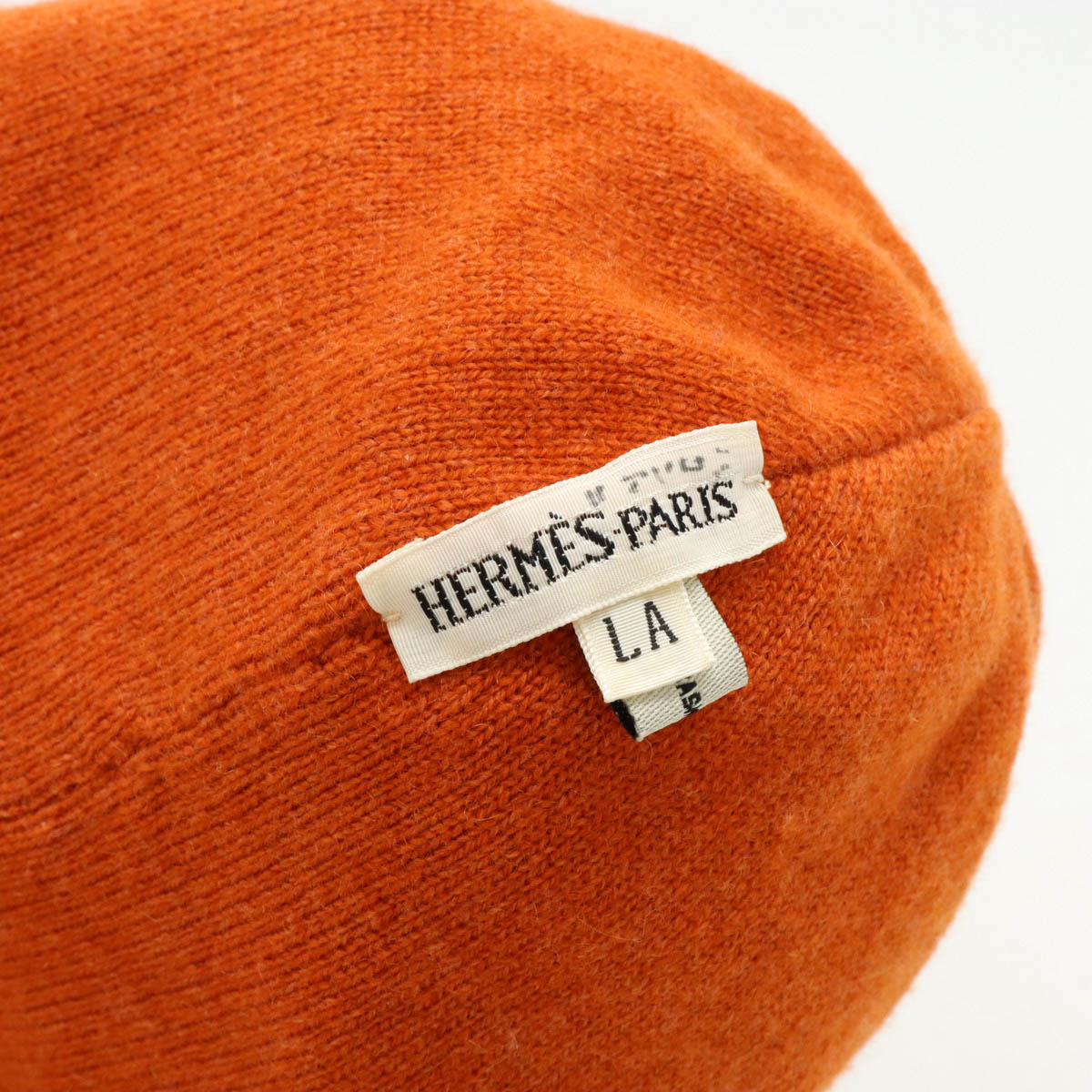 Hermes H Logo Cashmere Knit Hat Black Gray Orange