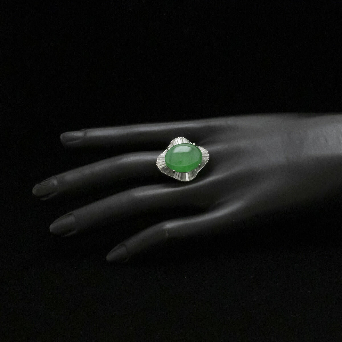 Jadeite Diamond Ring Platinum