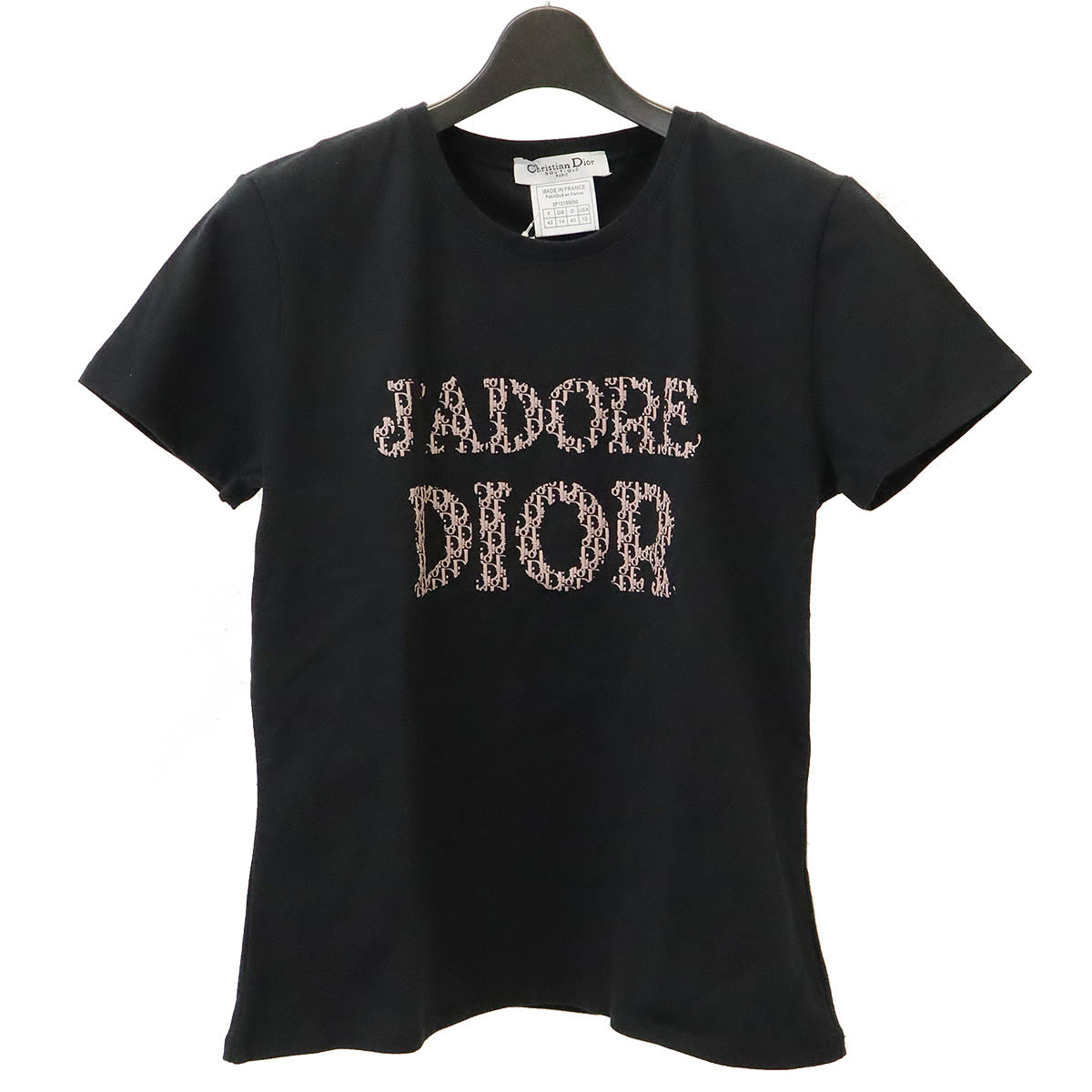 Christian Dior J'ADORE Trotter T-Shirt Cotton Black #42 in Pristine Condition