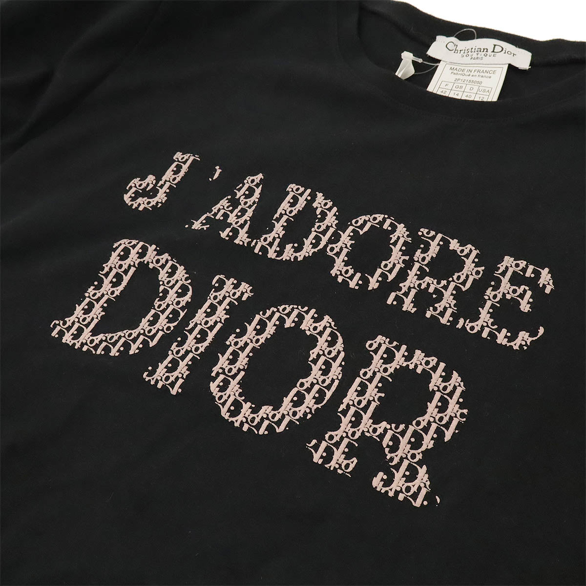 Christian Dior J'ADORE Trotter T-Shirt Cotton Black #42 in Pristine Condition