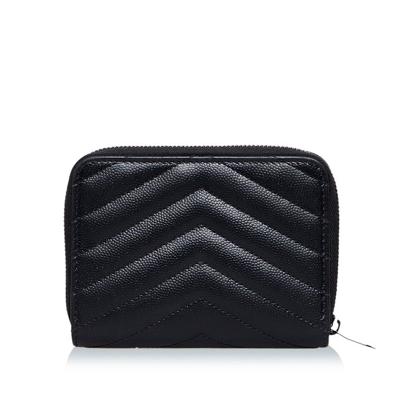 Quilted Leather Zip Around Wallet