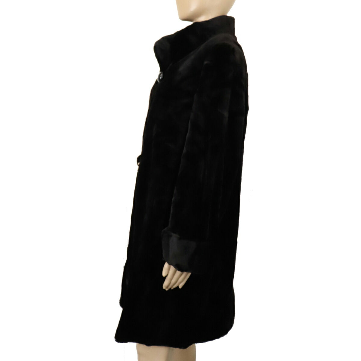 SAGA MINK Altima Long Coat Fur Black