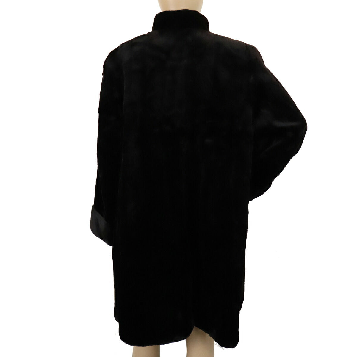 SAGA MINK Altima Long Coat Fur Black