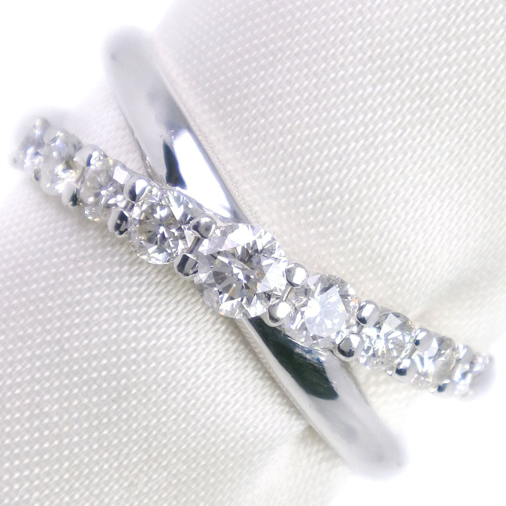 [LuxUness]  Size 11 Diamond Ring – Pt900 Platinum, Weight 0.50, Ladies - A- Rank Metal Ring in Good condition