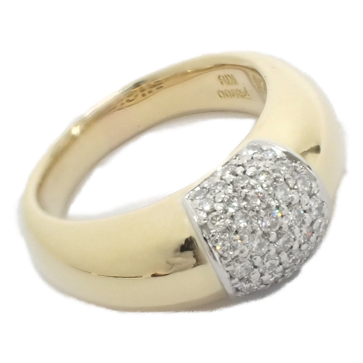 LuxUness  Women's 0.50ct Diamond Ring, Ring Size 13, Design in K18 Yellow Gold/Platinum PT900, Pre-owned in Excellent condition