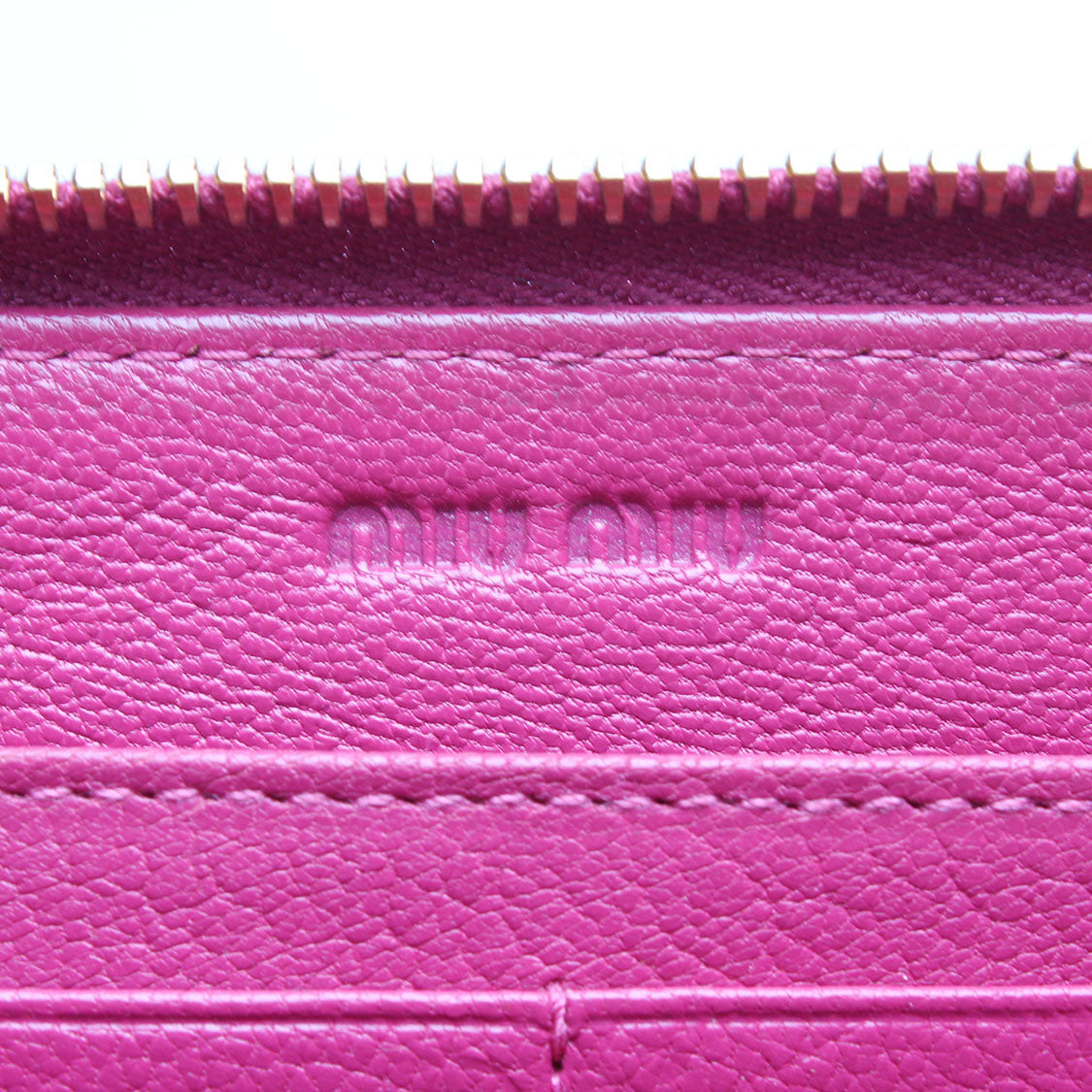 Miu Miu Leather Zip Around Wallet Leather Long Wallet in Great Condition