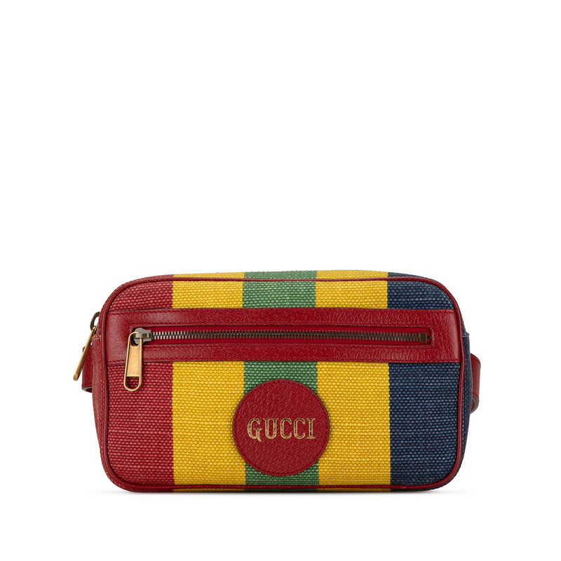 Gucci Canvas Leather Body Waist Bag 625895 in Very Good Condition