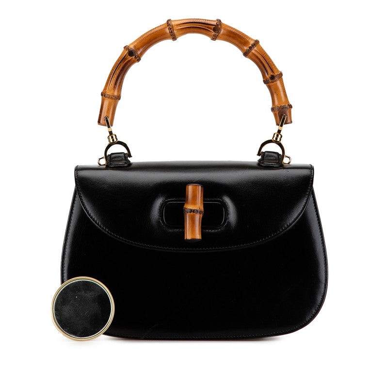 Gucci Bamboo Leather Handbag Black