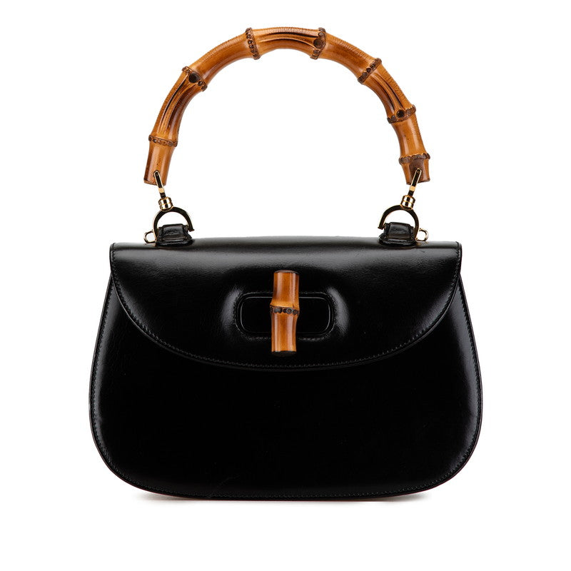 Gucci Bamboo Leather Handbag Black