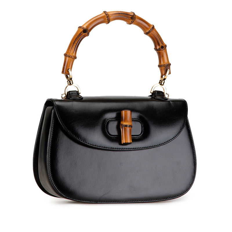 Gucci Bamboo Leather Handbag Black