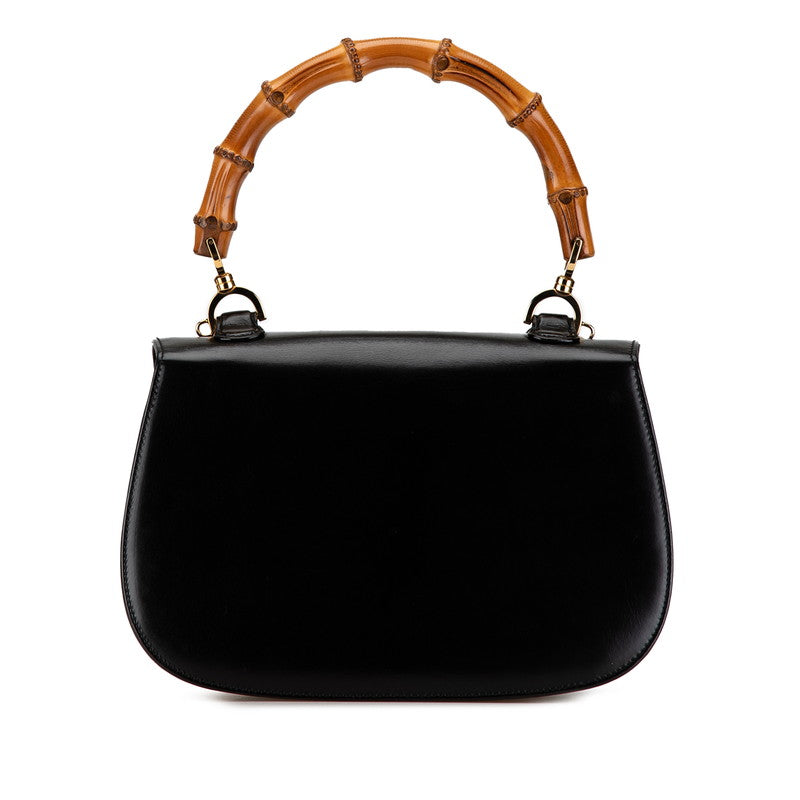 Gucci Bamboo Leather Handbag Black