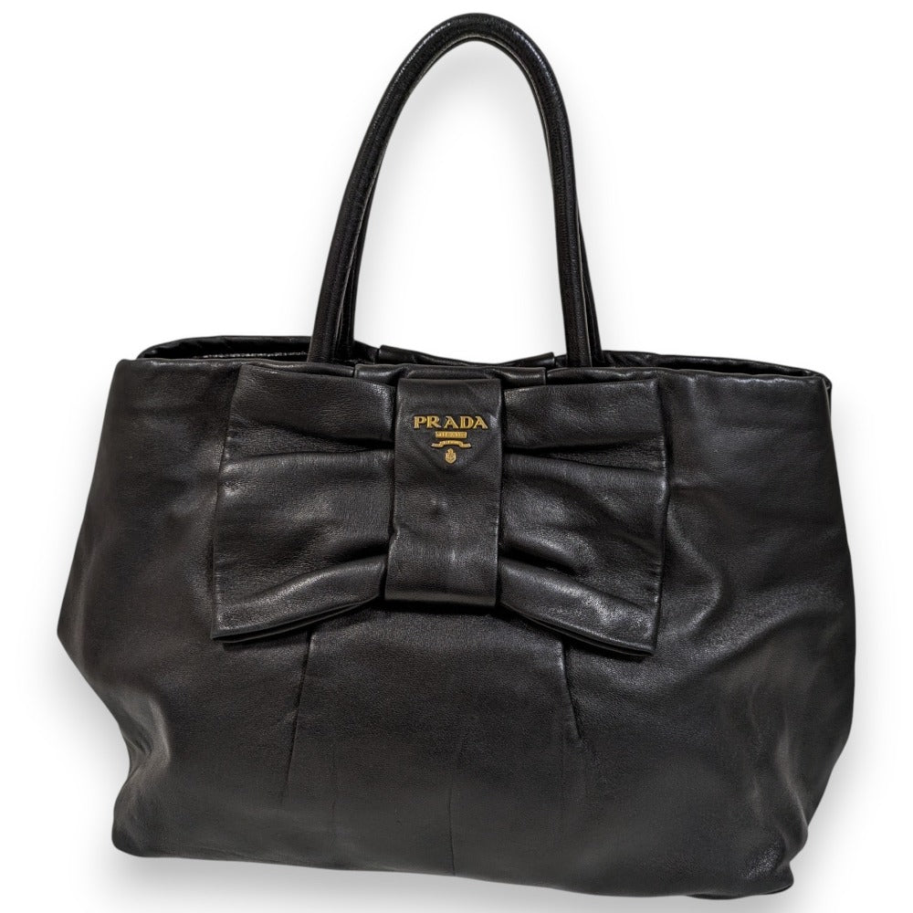 Prada Fiocco Bow Leather Tote Bag