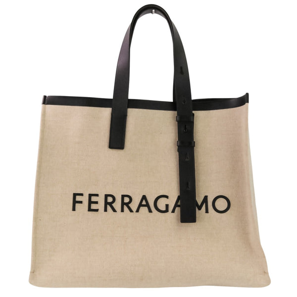 Salvatore Ferragamo Logo Canvas Tote Bag