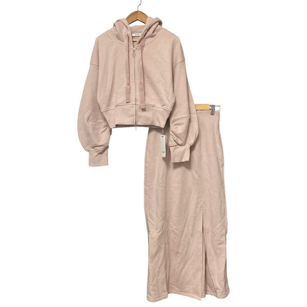 Snidel knit sweatshirt cropped hoodie long skirt setup