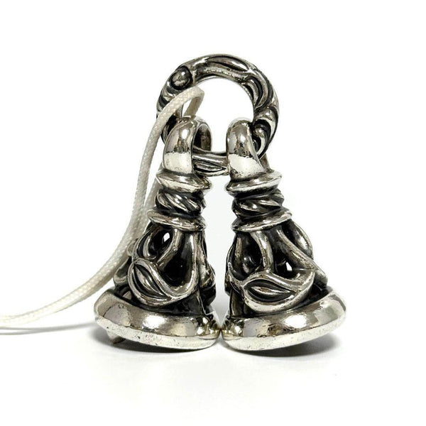 Lone Ones Two Crane Bell Silver Pendant