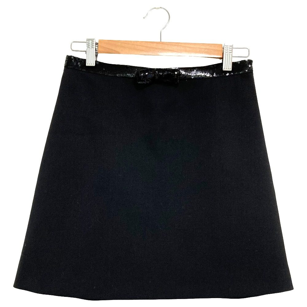 Miu Miu Sequin Ribbon Mini Skirt