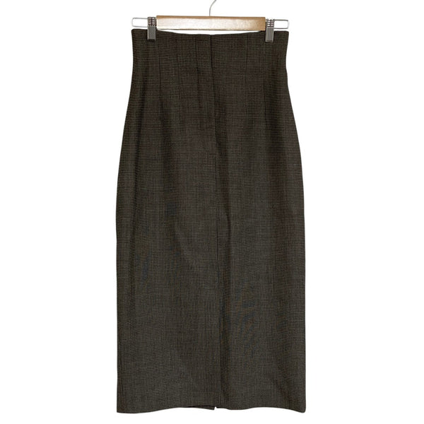 Fendi Wool Check Pencil Skirt