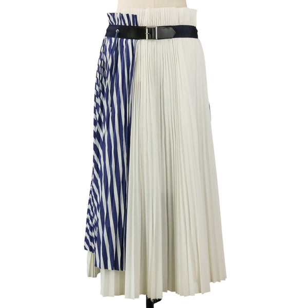 Sacai Stripe Shirting Pleated Skirt