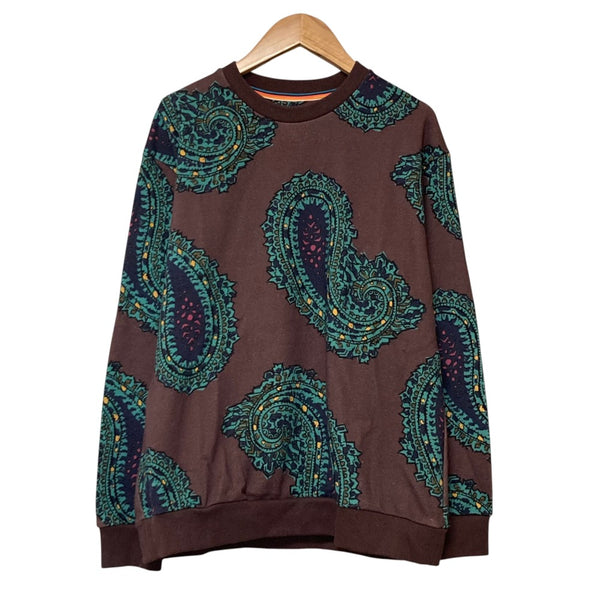 Paul Smith Paisley Print Cotton Crewneck Sweatshirt