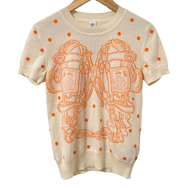 Hermes Brides de Gala Cashmere Short Sleeve Knit Top