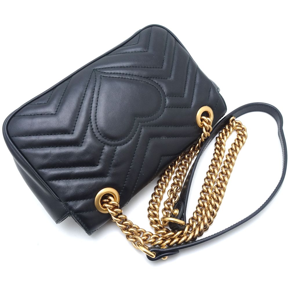 Gucci Quilted Mini Shoulder Bag Leather Black