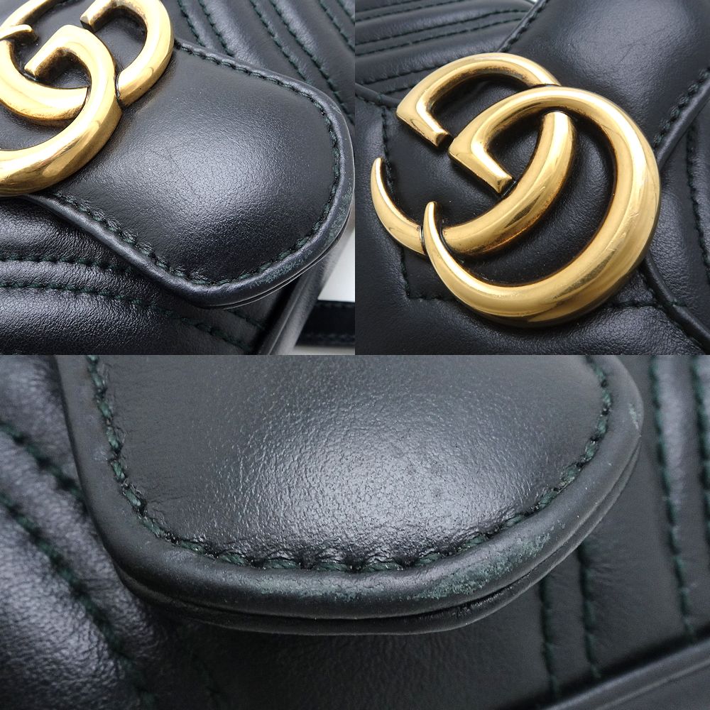 Gucci Quilted Mini Shoulder Bag Leather Black