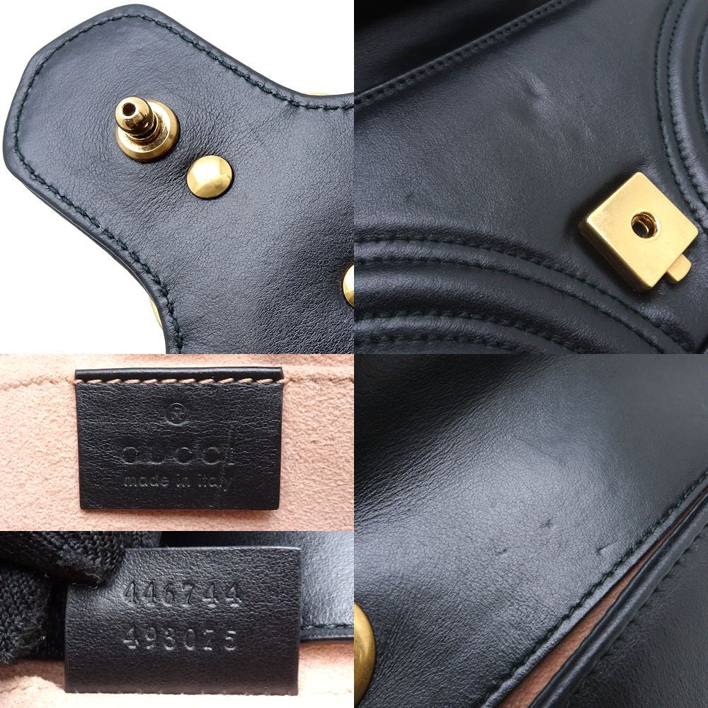 Gucci Quilted Mini Shoulder Bag Leather Black