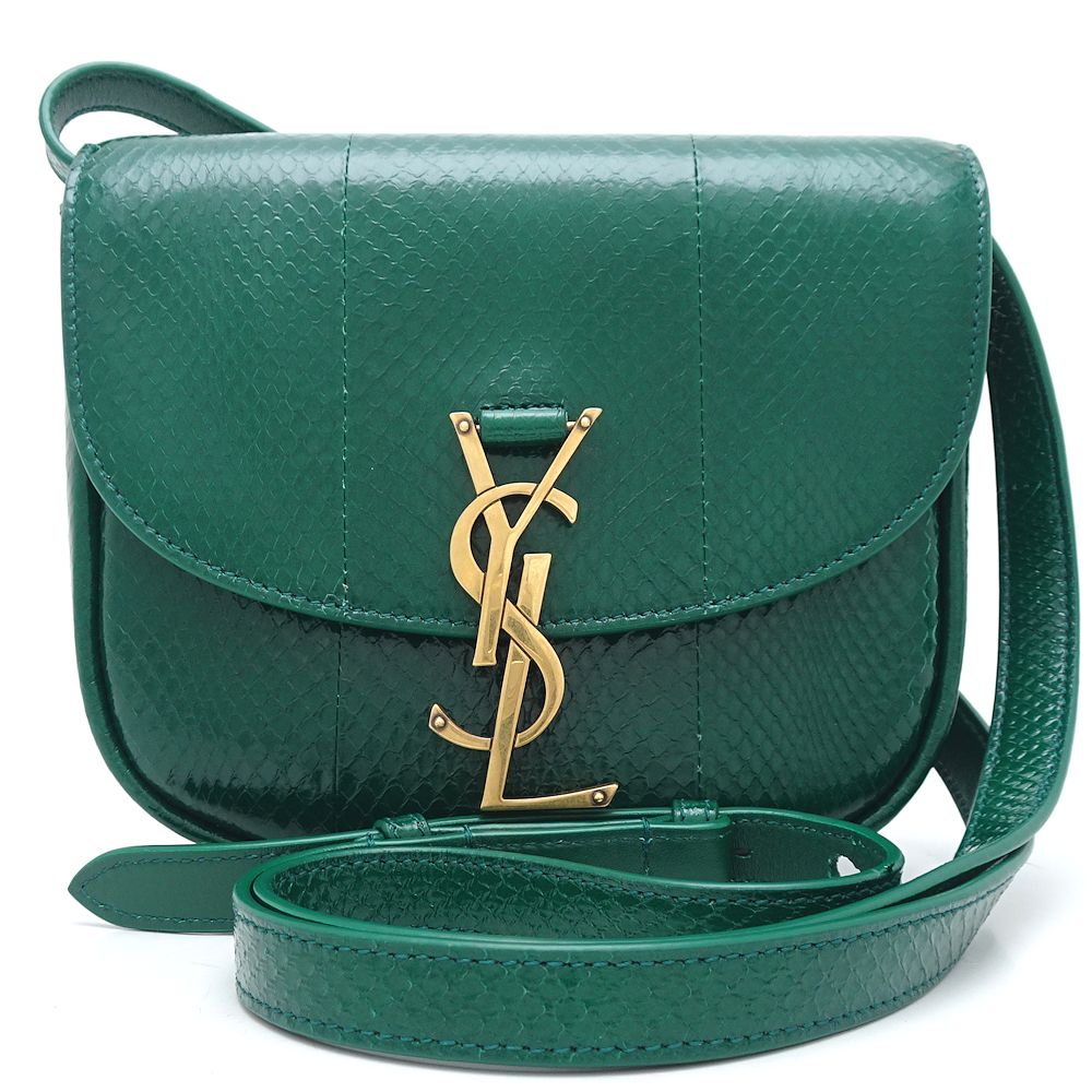 Saint Laurent Kaia Leather Shoulder Bag Green