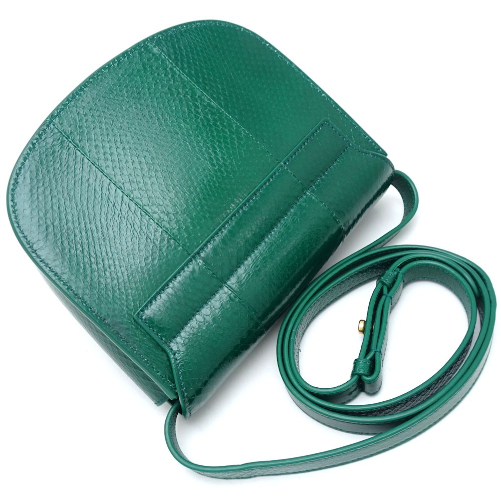 Saint Laurent Kaia Leather Shoulder Bag Green