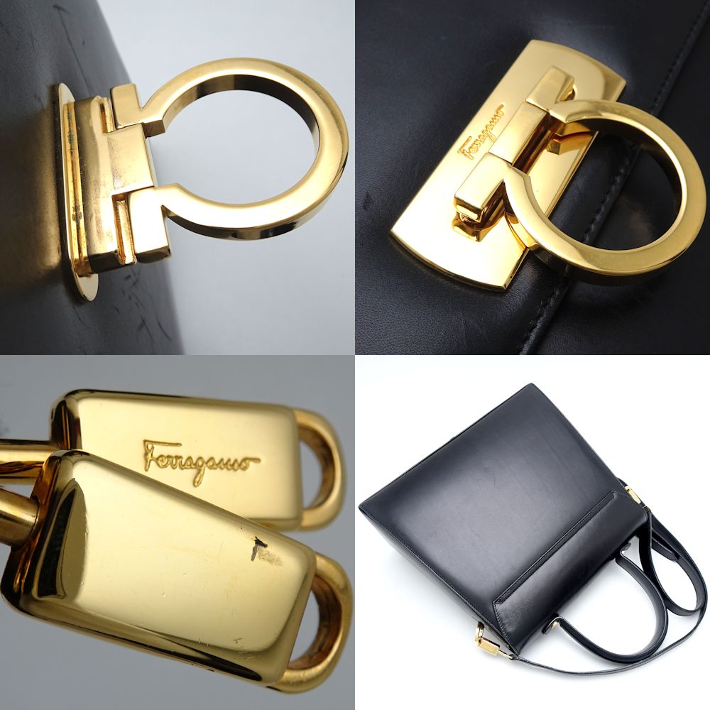 Salvatore Ferragamo Leather 2Way Bag Gancini