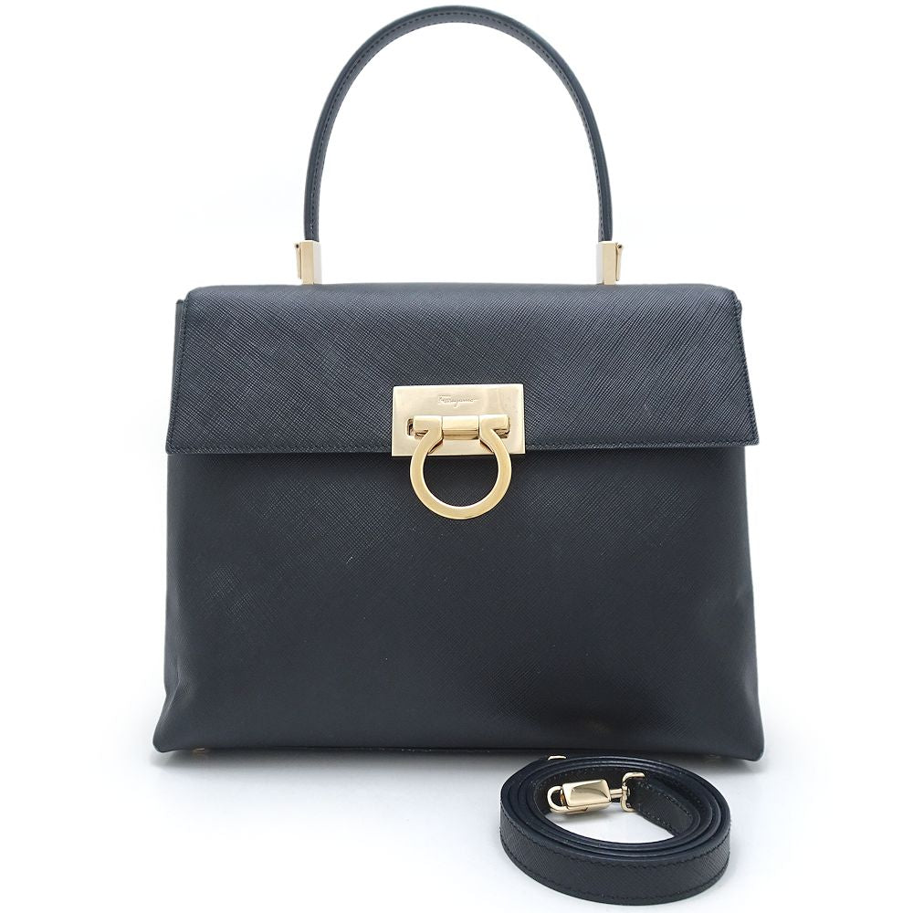 Salvatore Ferragamo Gancini 2Way Bag Black