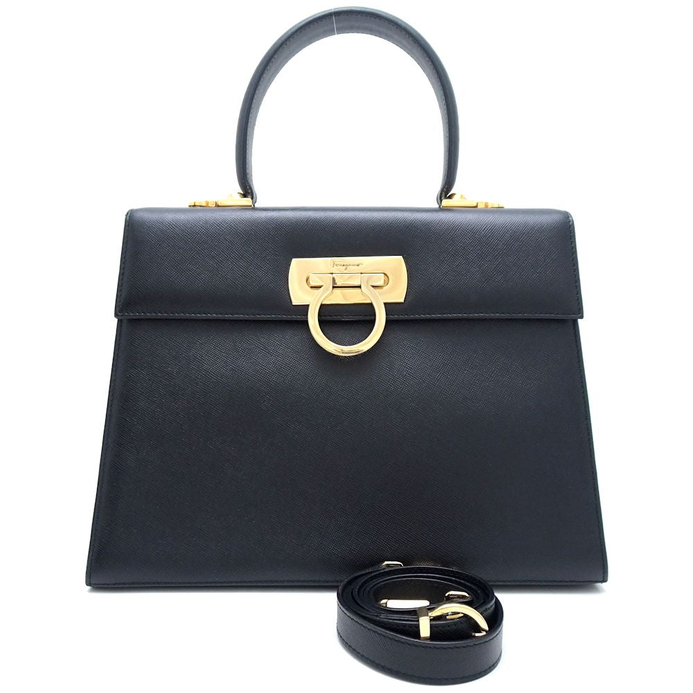 Salvatore Ferragamo Gancini 2Way Bag Black