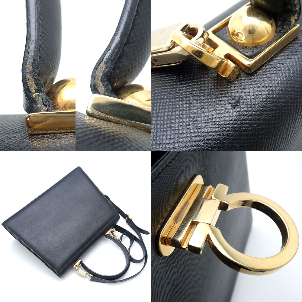 Salvatore Ferragamo Gancini 2Way Bag Black