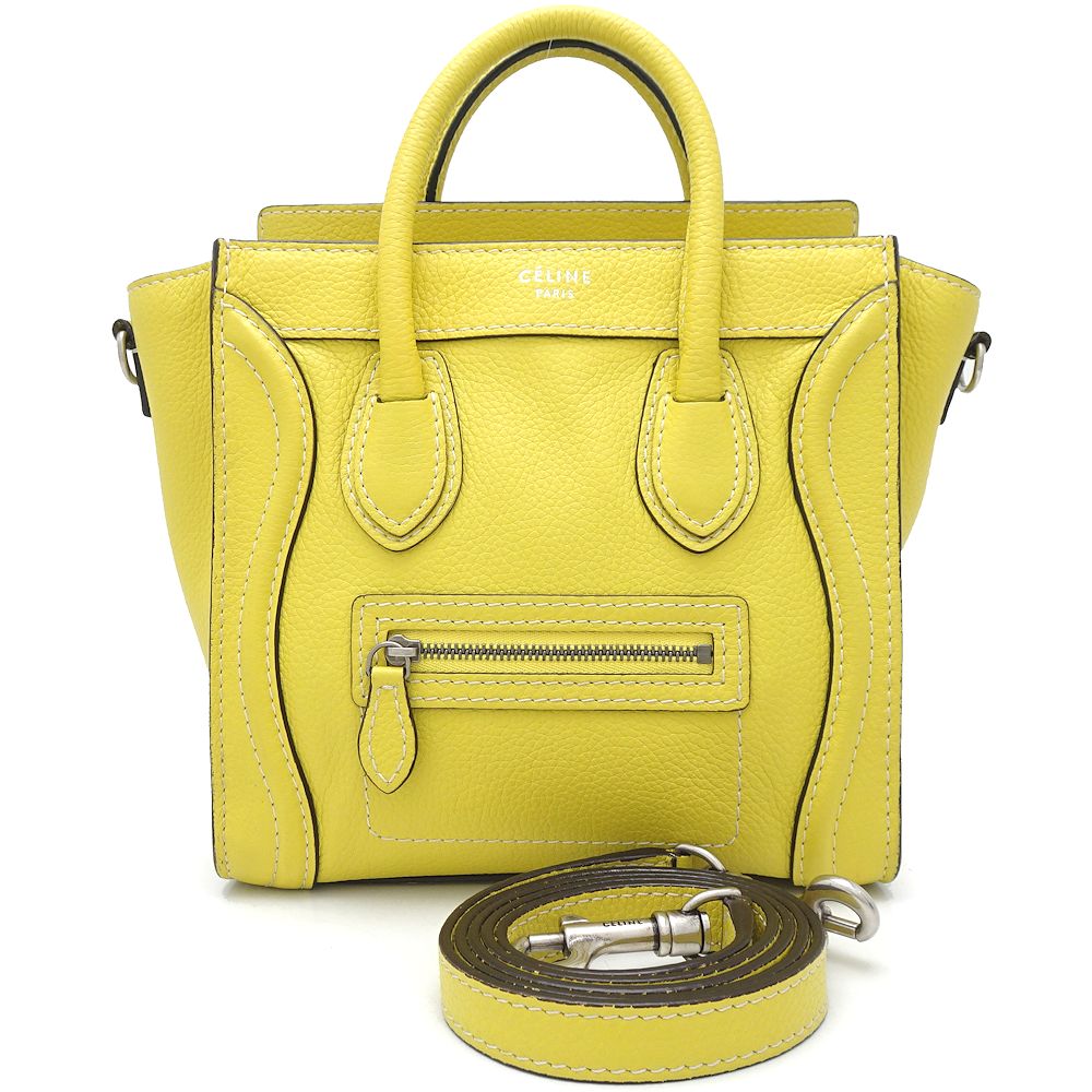 Celine Luggage Nano Shopper 2Way Bag Yellow