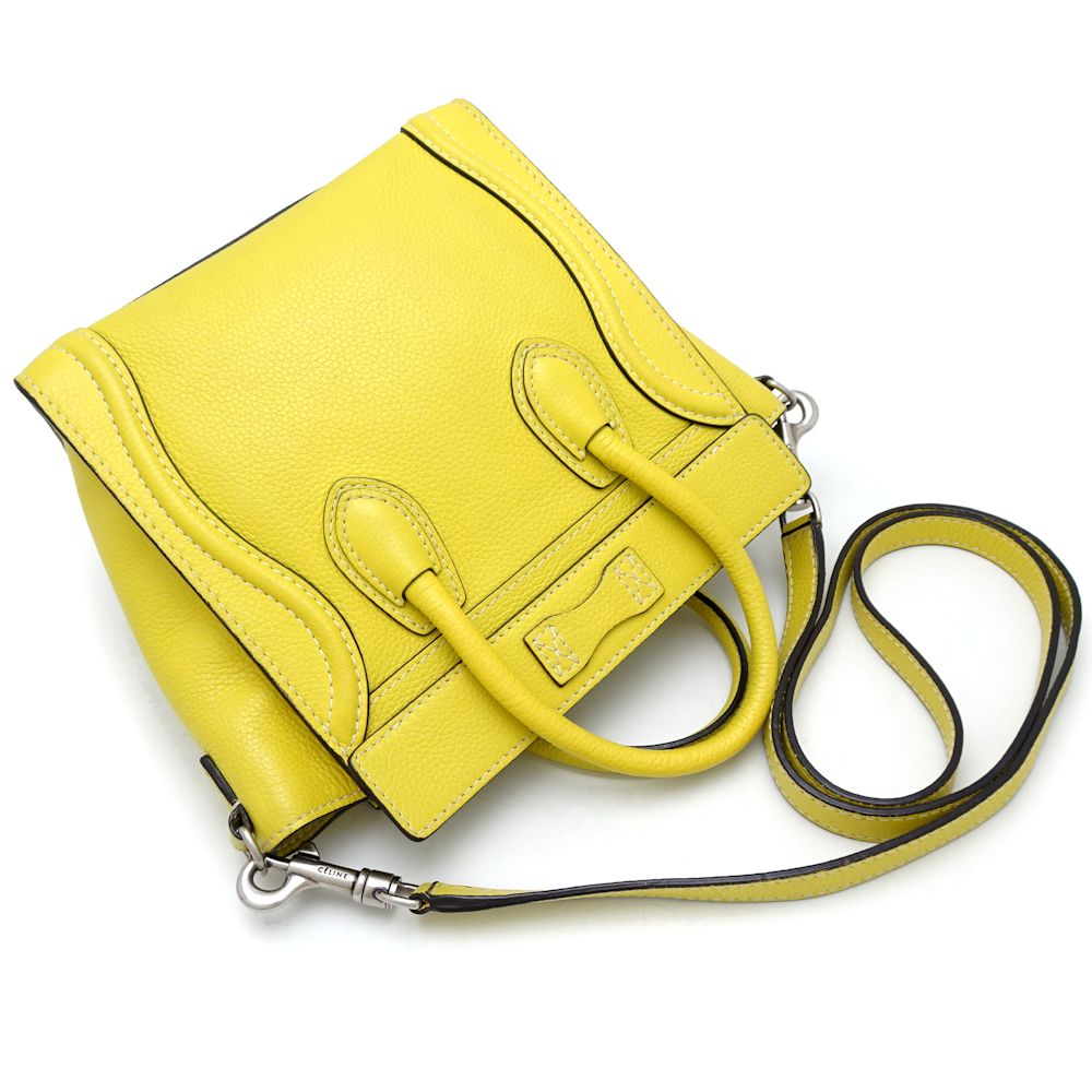 Celine Luggage Nano Shopper 2Way Bag Yellow