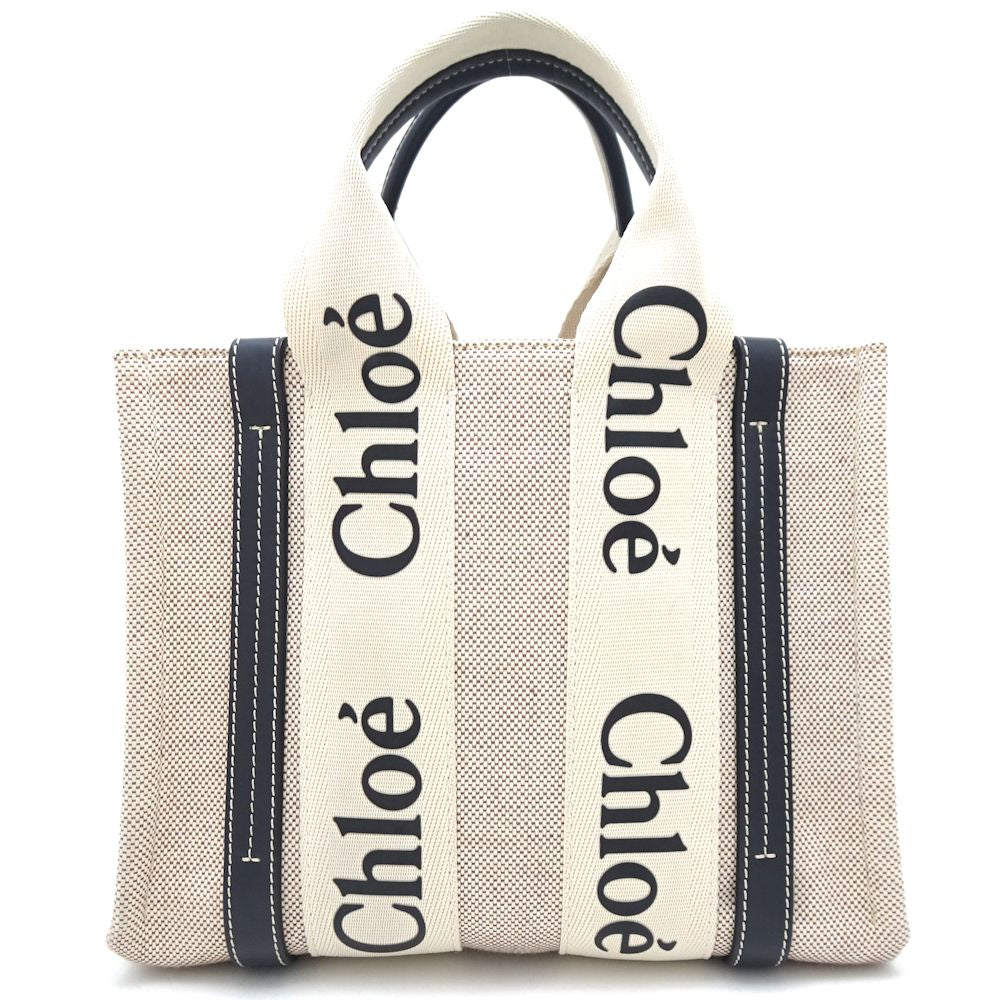 Chloe Linen Calf Woody Small Tote Bag