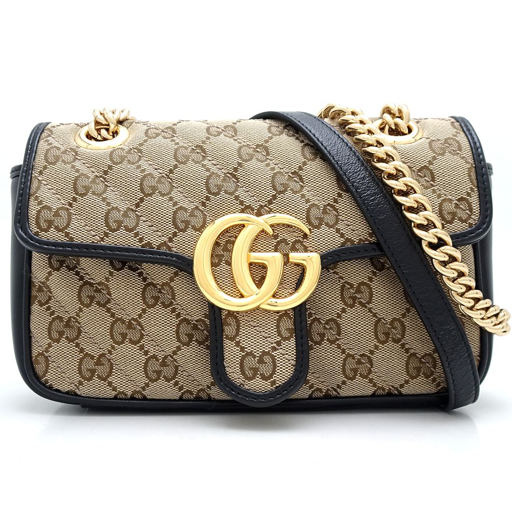 Gucci Quilted Mini Bag Canvas Leather Crossbody