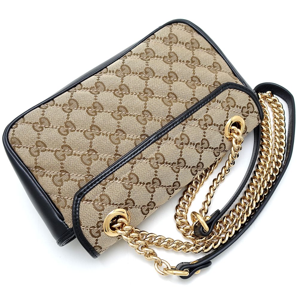 Gucci Quilted Mini Bag Canvas Leather Crossbody