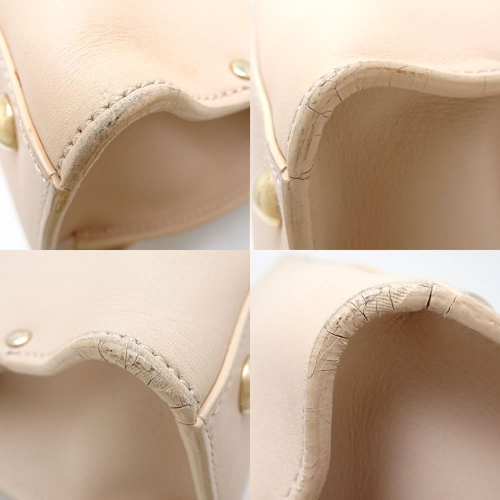 Salvatore Ferragamo Leather Gancini Tote Bag Beige