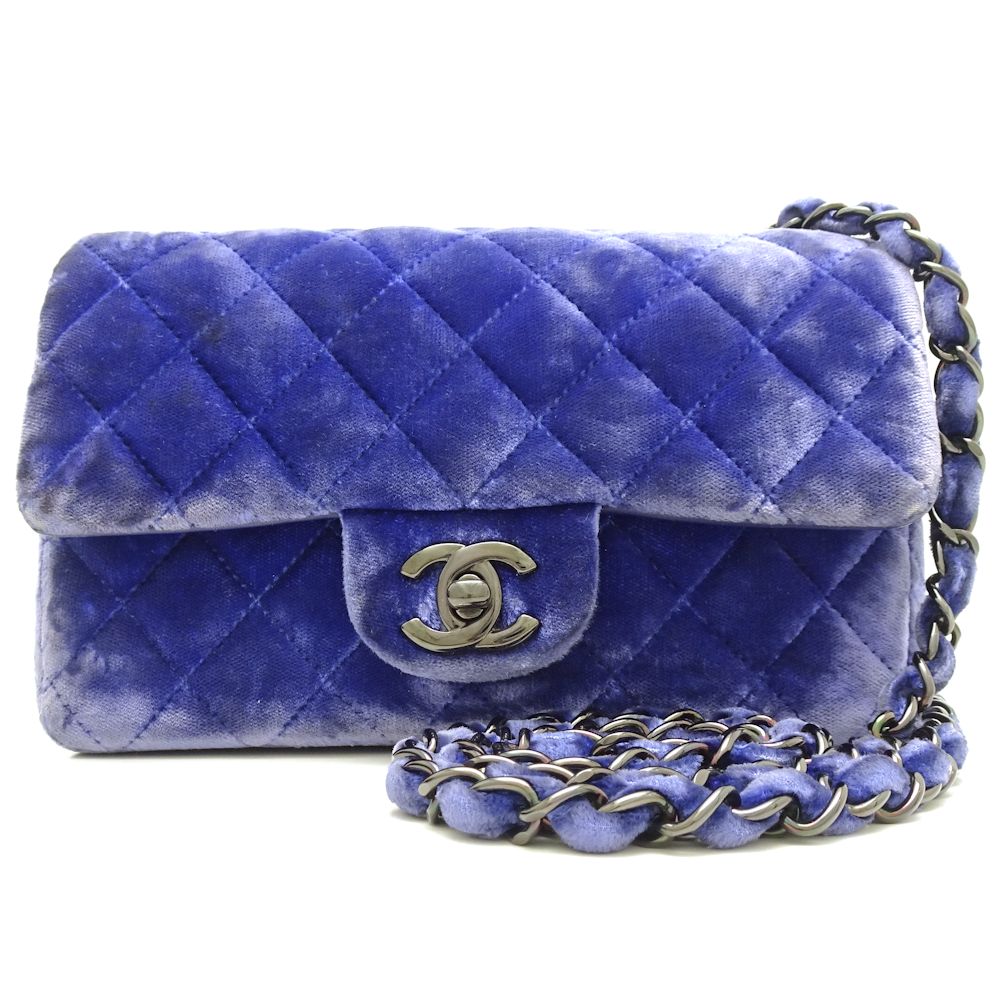 Chanel Velour Mini Matelasse Shoulder Bag