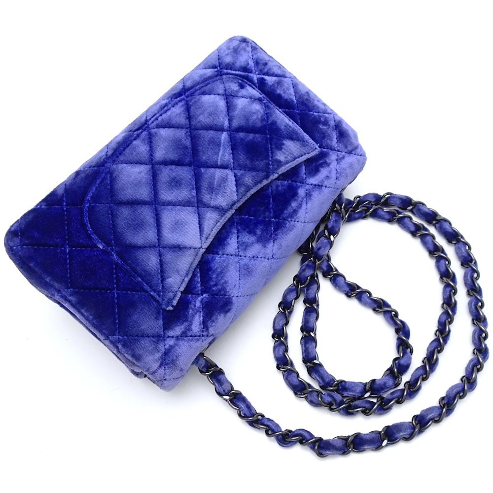 Chanel Velour Mini Matelasse Shoulder Bag