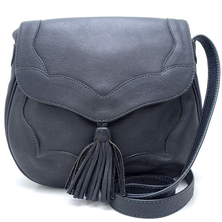 IBIZA Leather Shoulder Bag Black