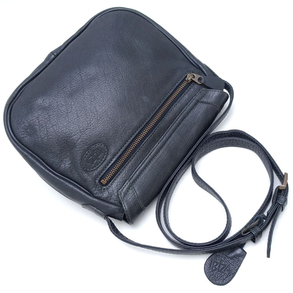 IBIZA Leather Shoulder Bag Black