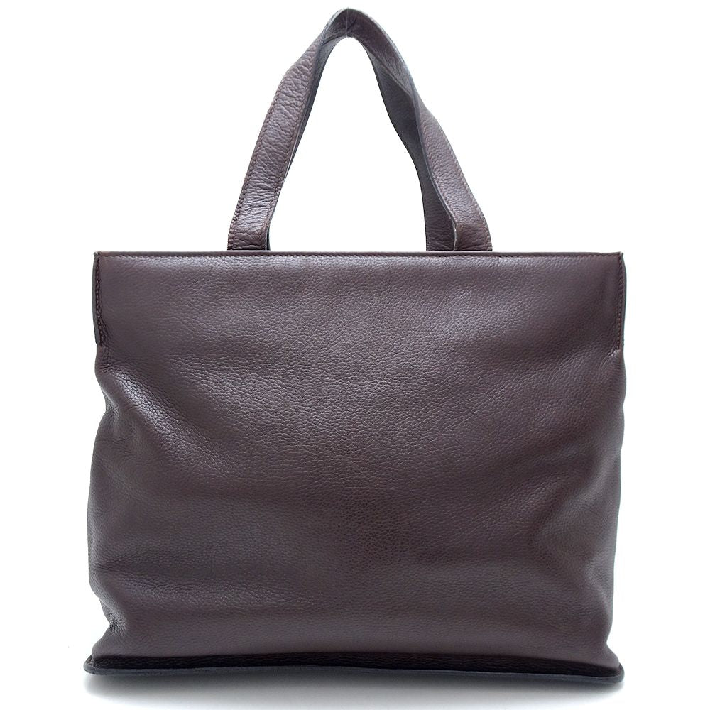 HIROFU Leather Tote Bag Brown