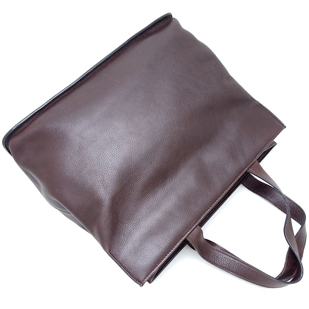 HIROFU Leather Tote Bag Brown